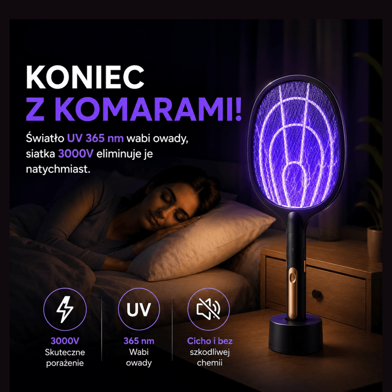 Fly Zap - elektryczna łapka / lampa na owady 2w1