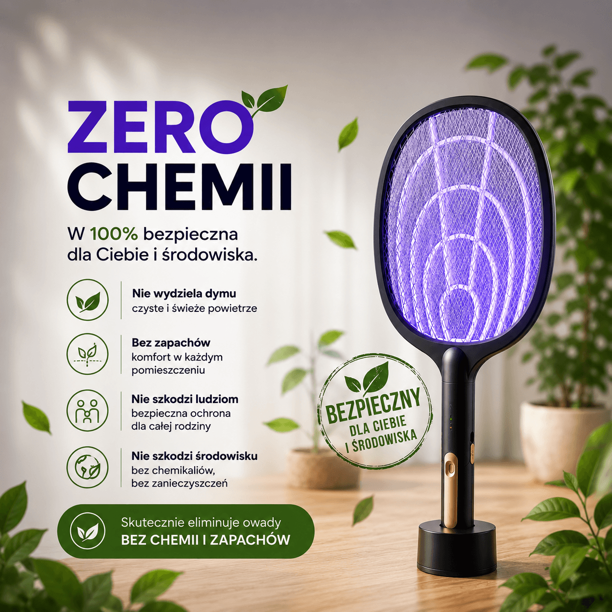 Fly Zap - elektryczna łapka / lampa na owady 2w1