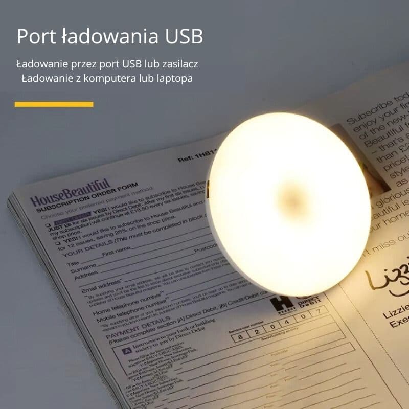 Lampka z sensorem ruchu (ładowanie USB) - 1 szt.