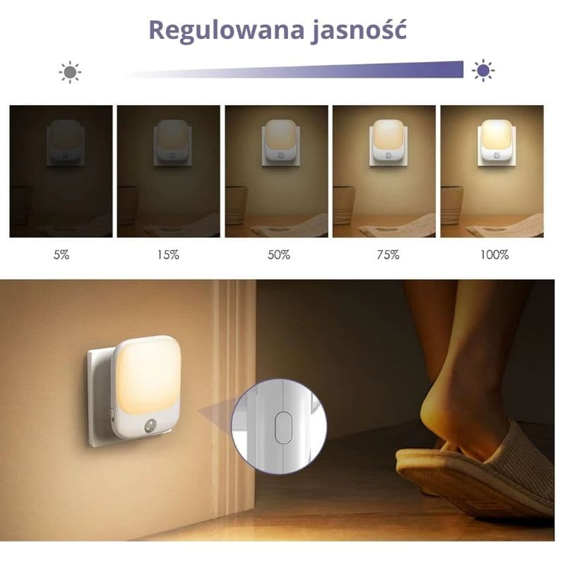 Silvo Sensor Light z regulacją jasności - do kontaktu (2 szt.)