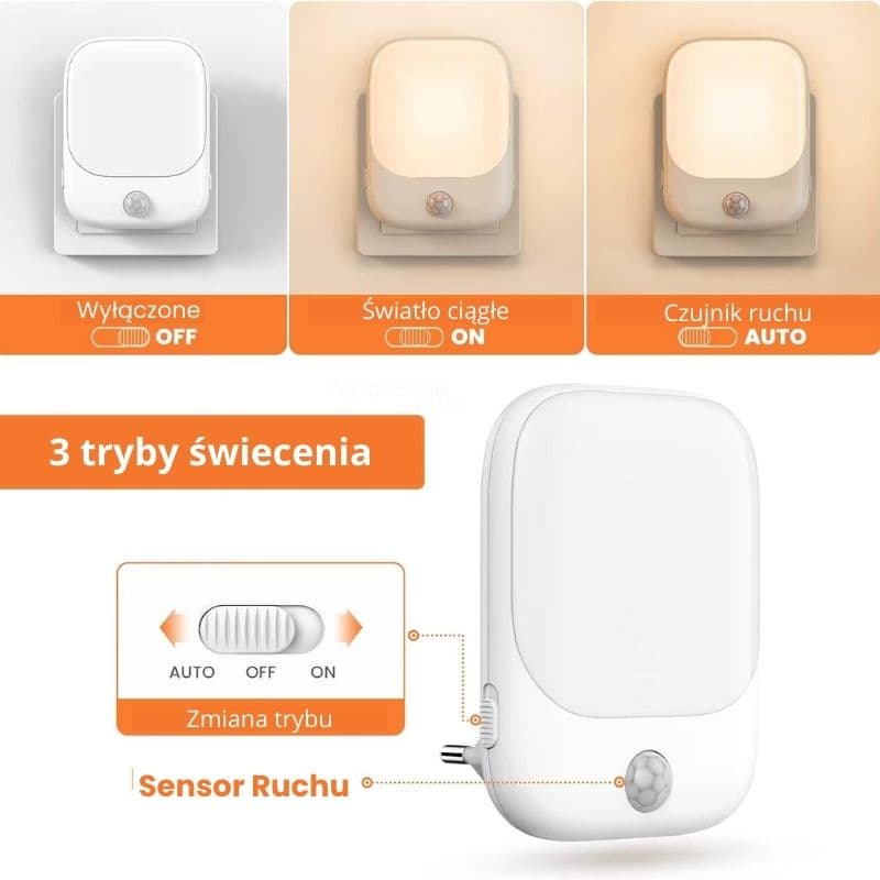 Silvo Sensor Light z regulacją jasności - do kontaktu (2 szt.)